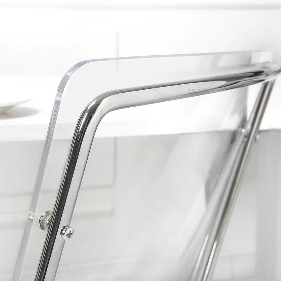 Stol i gennemsigtigt plexiglas og jern Made in Italy 2 stk - Charlotte Viadurini