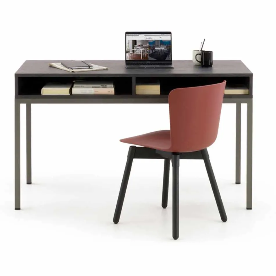 Polypropylenstol med bund af bejdset eg fremstillet i Italien, 2 stykker - Scandio Viadurini