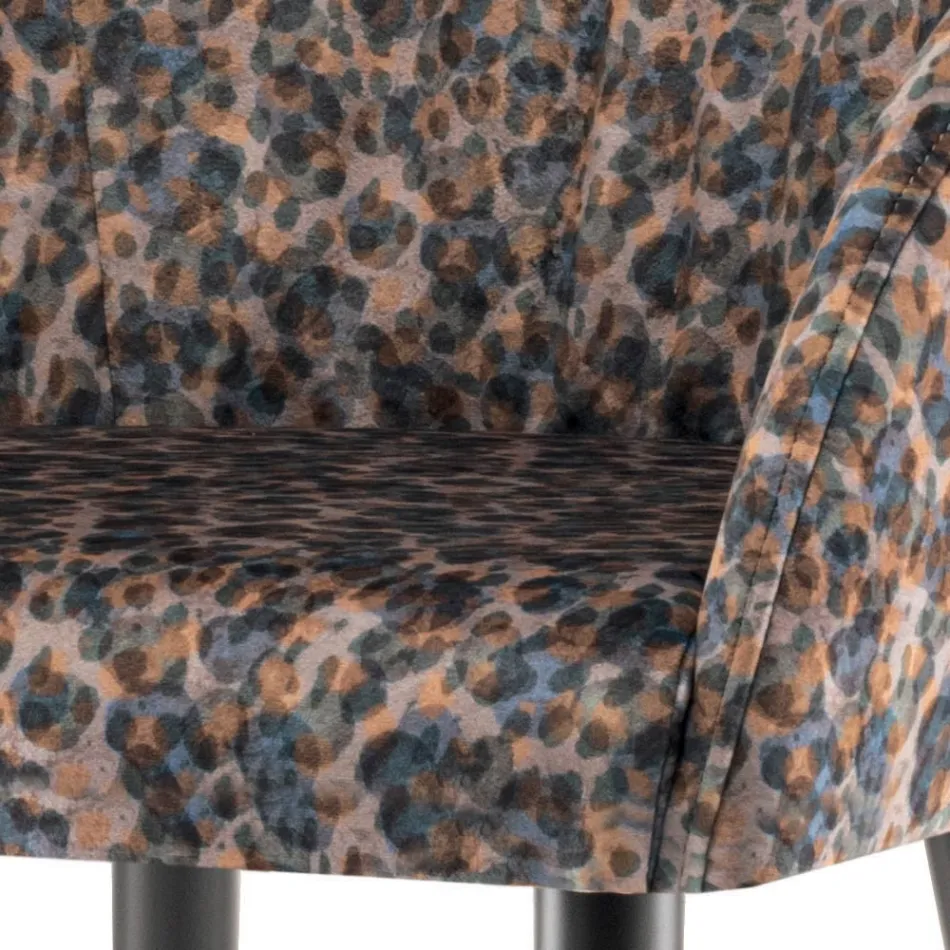 Stofstol med stålstruktur lavet i Italien 4 stykker - Tagata Viadurini