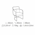 Stofstol med luksus sort metalstruktur fremstillet i Italien - kakao Viadurini