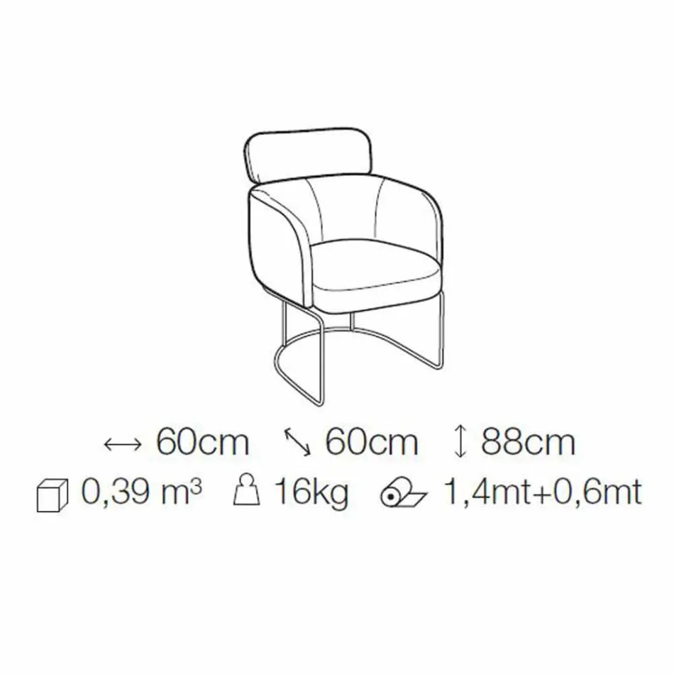 Stofstol med luksus sort metalstruktur fremstillet i Italien - kakao Viadurini