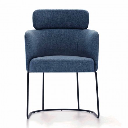 Stofstol med luksus sort metalstruktur fremstillet i Italien - kakao Viadurini