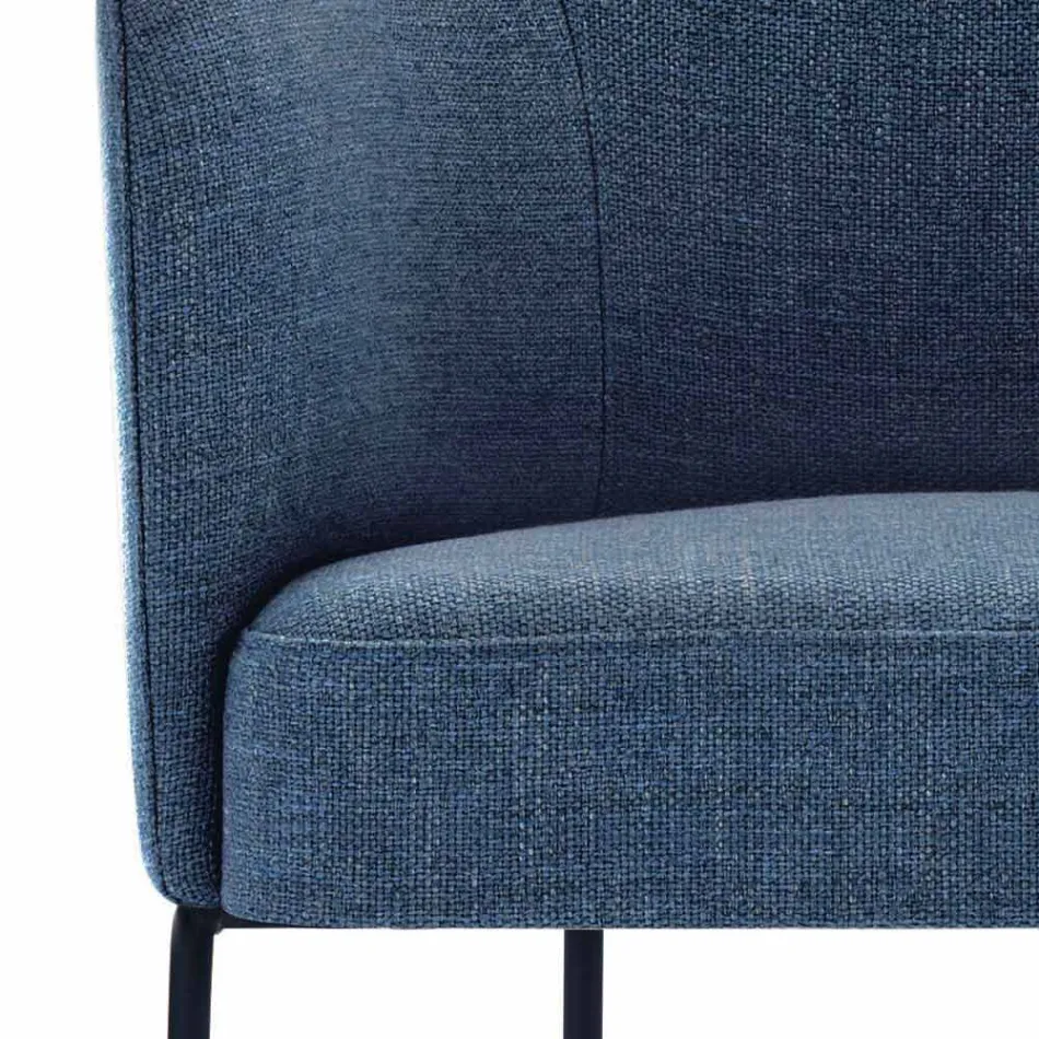 Stofstol med luksus sort metalstruktur fremstillet i Italien - kakao Viadurini