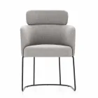 Stofstol med luksus sort metalstruktur fremstillet i Italien - kakao Viadurini