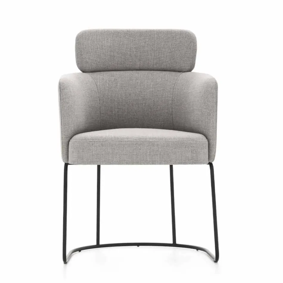 Stofstol med luksus sort metalstruktur fremstillet i Italien - kakao Viadurini