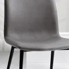 Stol i lædereffekt fiberstof og metalben lavet i Italien - Amane Viadurini