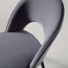 Fløjlstol med sort metal og ben i messing af messing, 4 stykker - Sibea Viadurini