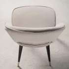 Fløjlstol med sort metal og ben i messing af messing, 4 stykker - Sibea Viadurini