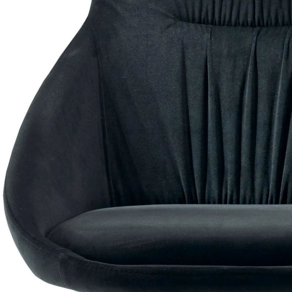 Stol i fløjl og RAL lakeret stål Made in Italy 4 stykker - Mariapina Viadurini