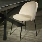 Fløjlsstol og metalramme i forskellige overflader - Penna Viadurini