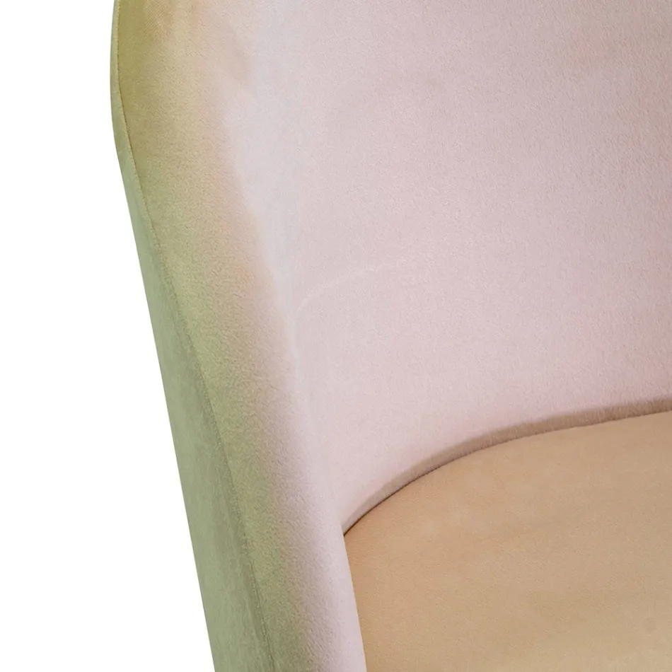 Fløjlsstol og metalramme i forskellige overflader - Penna Viadurini