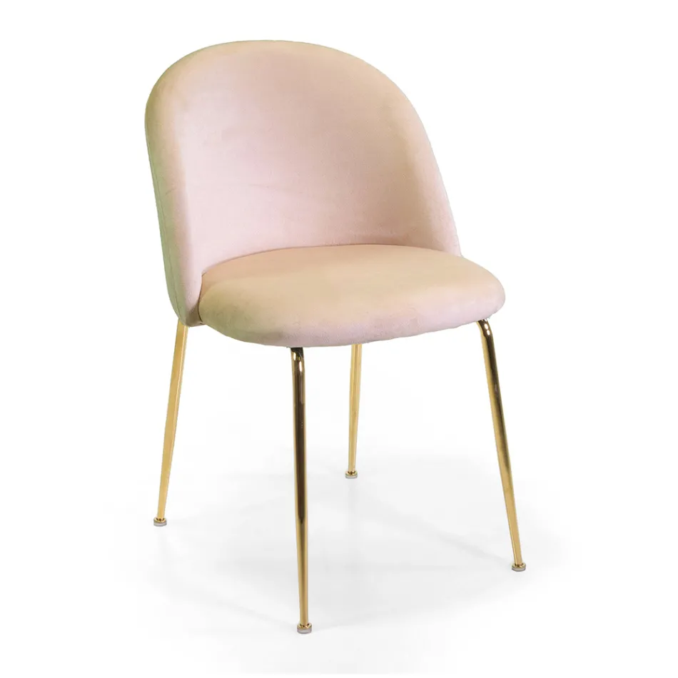 Fløjlsstol og metalramme i forskellige overflader - Penna Viadurini