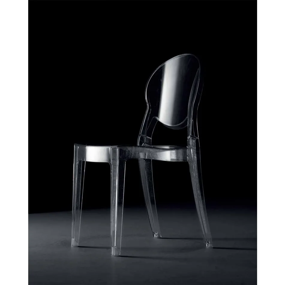 Indendørs eller udendørs stabelbar stol i transparent polycarbonat – Pianeta Viadurini