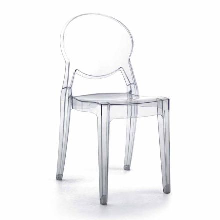 Indendørs eller udendørs stabelbar stol i transparent polycarbonat – Pianeta Viadurini