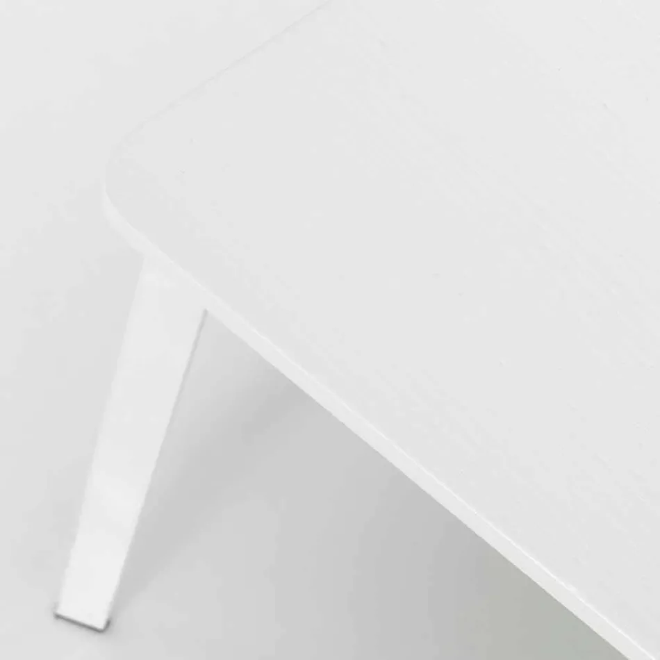 Moderne designstol i træ og metal, Elmas, 4 stykker Viadurini