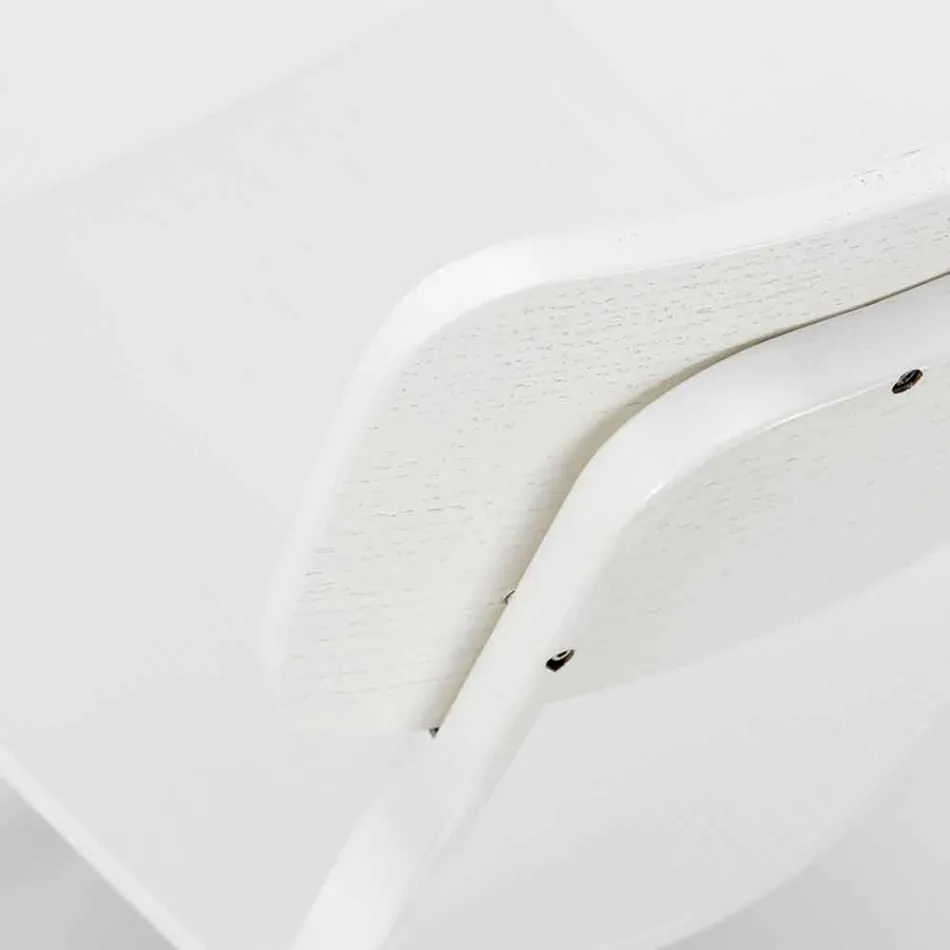 Moderne designstol i træ og metal, Elmas, 4 stykker Viadurini