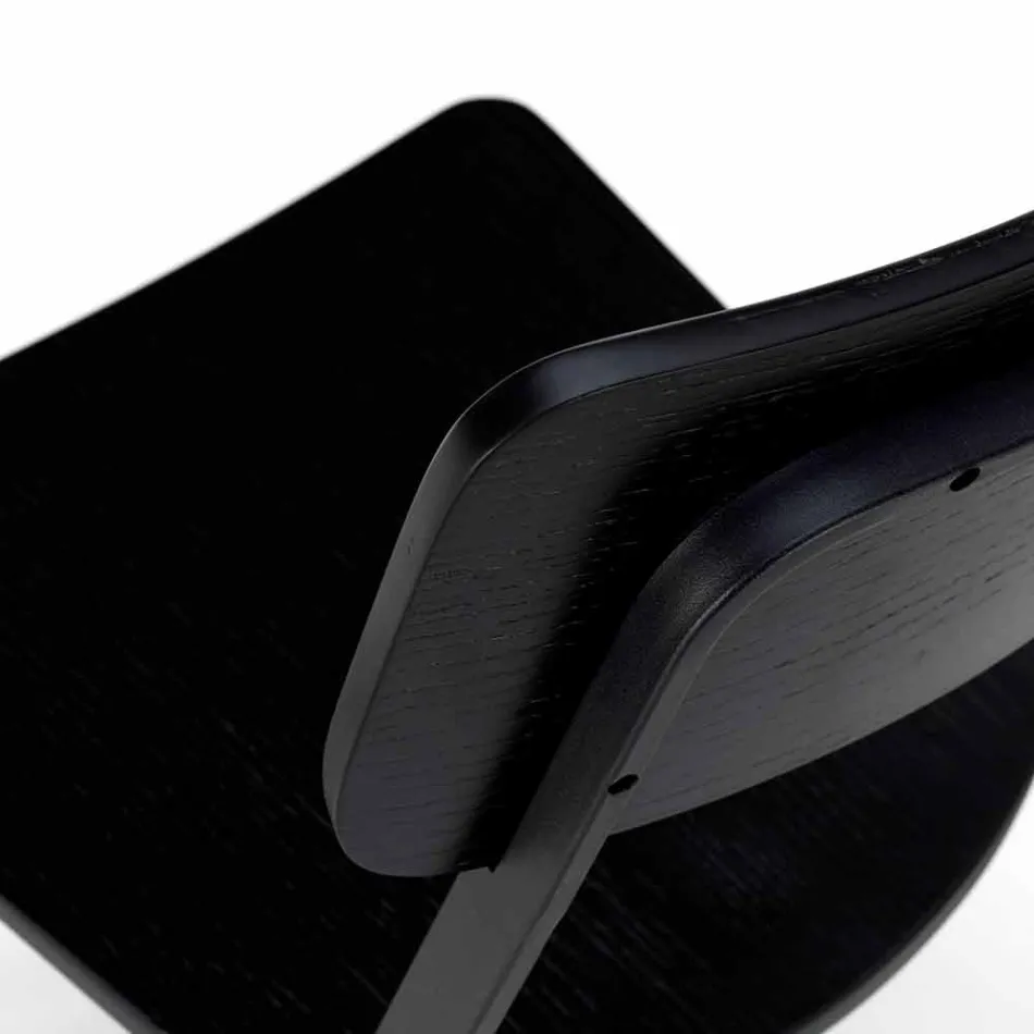 Moderne designstol i træ og metal, Elmas, 4 stykker Viadurini