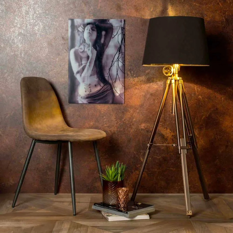 Stol med moderne design i imiteret læder, Elice, 4 stykker Viadurini