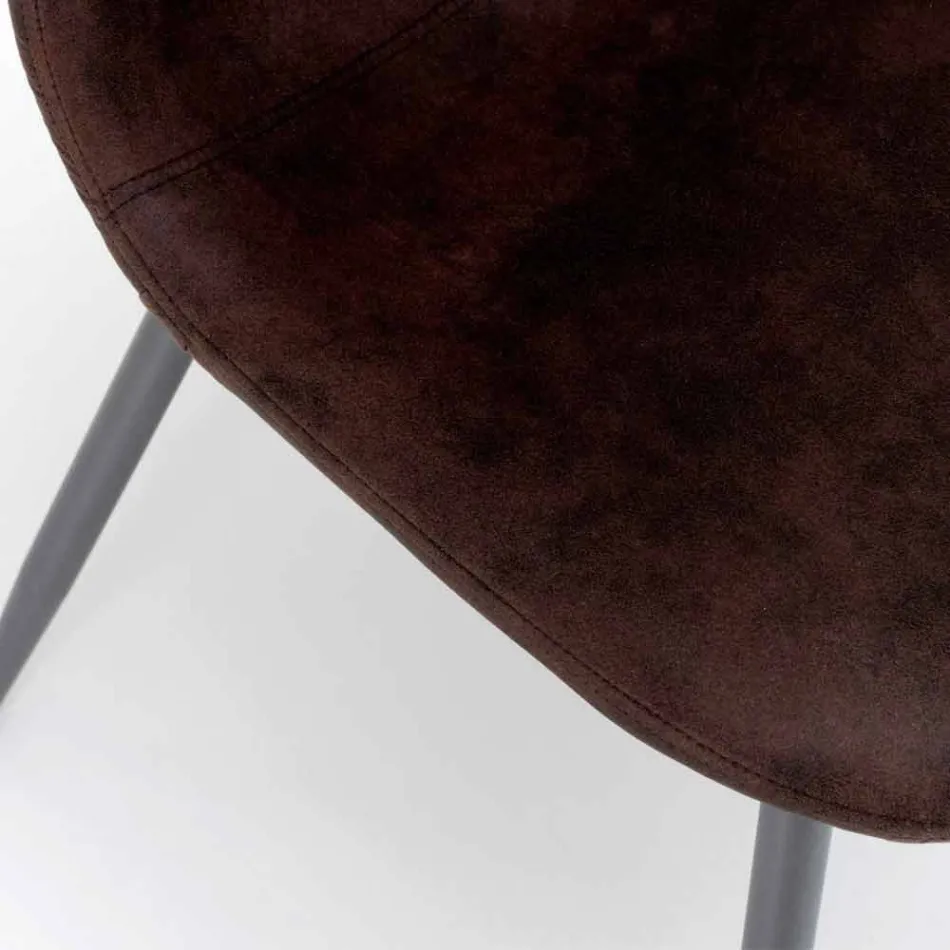 Stol med moderne design i imiteret læder, Elice, 4 stykker Viadurini