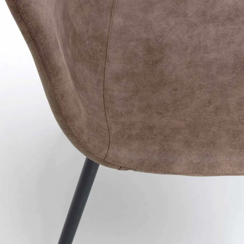 Stol med moderne design i imiteret læder, Elice, 4 stykker Viadurini