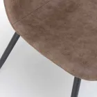 Stol med moderne design i imiteret læder, Elice, 4 stykker Viadurini