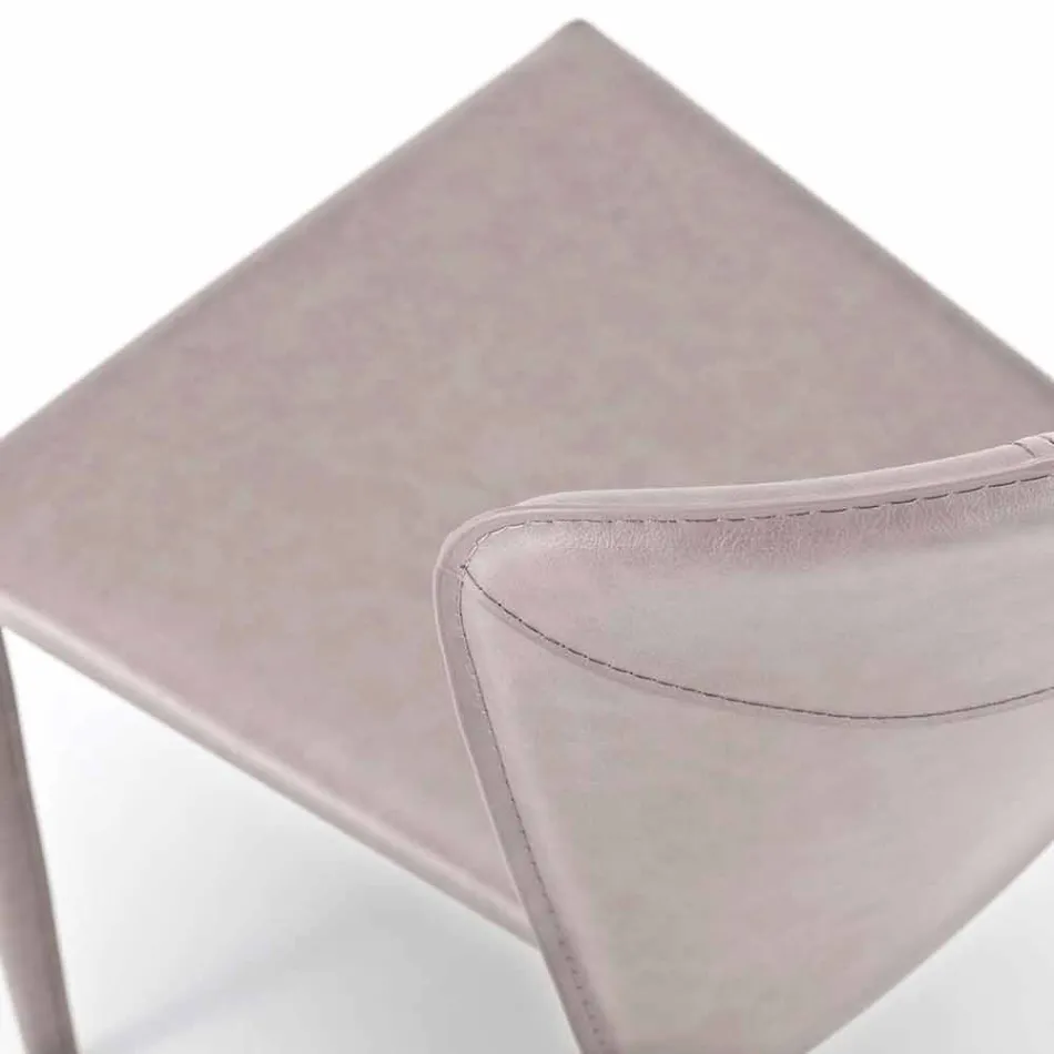 Moderne stole helt dækket af imiteret læder, Accadia, 4 stykker Viadurini