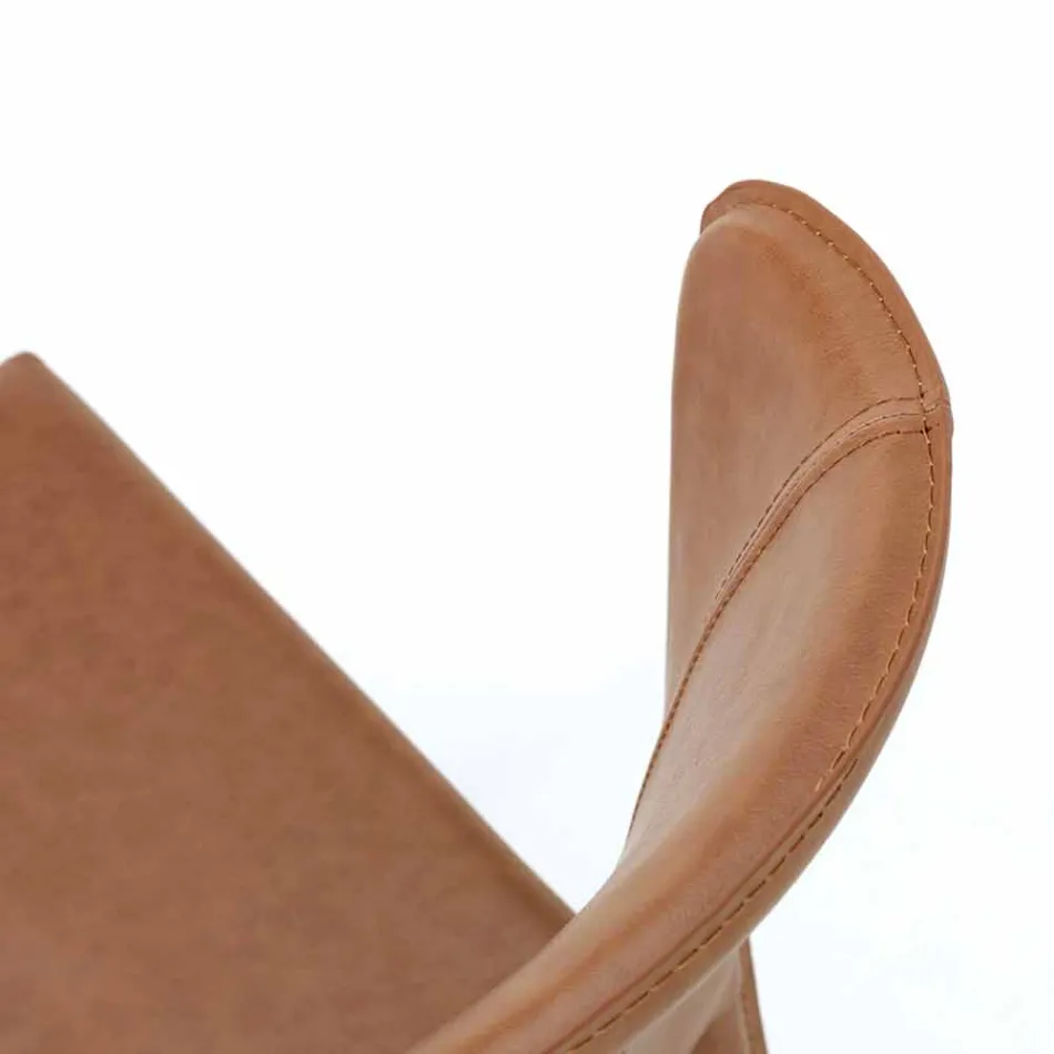 Moderne stole helt dækket af imiteret læder, Accadia, 4 stykker Viadurini