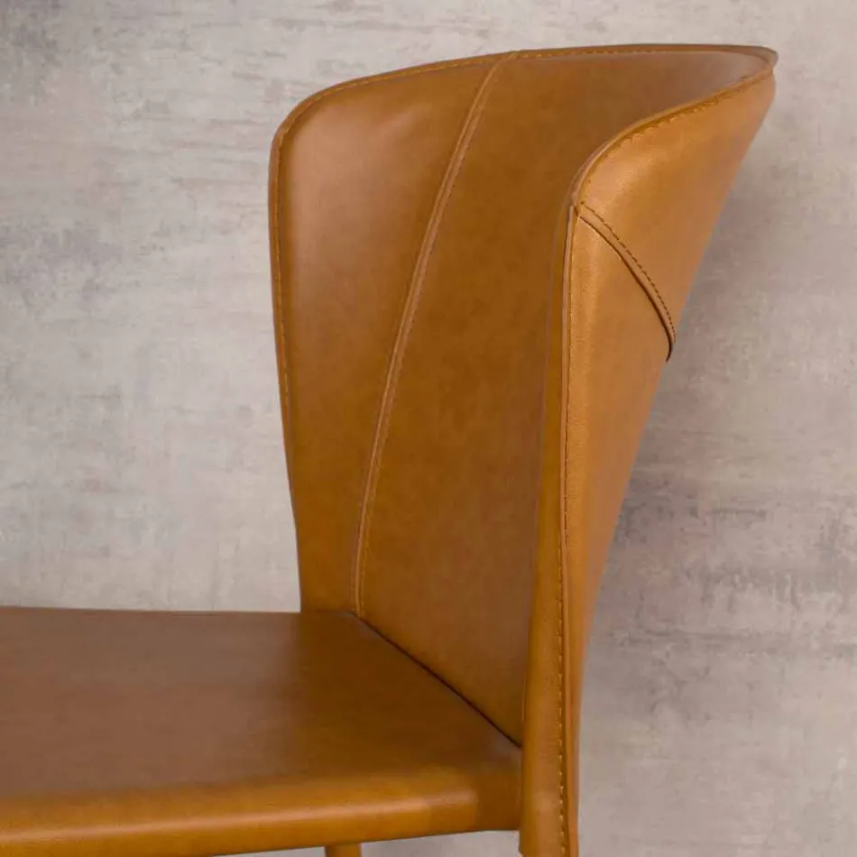 Moderne stole helt dækket af imiteret læder, Accadia, 4 stykker Viadurini