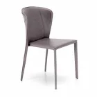 Moderne stole helt dækket af imiteret læder, Accadia, 4 stykker Viadurini