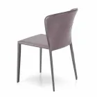 Moderne stole helt dækket af imiteret læder, Accadia, 4 stykker Viadurini