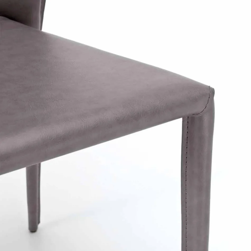 Moderne stole helt dækket af imiteret læder, Accadia, 4 stykker Viadurini