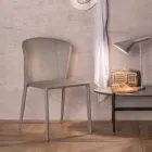 Moderne stole helt dækket af imiteret læder, Accadia, 4 stykker Viadurini