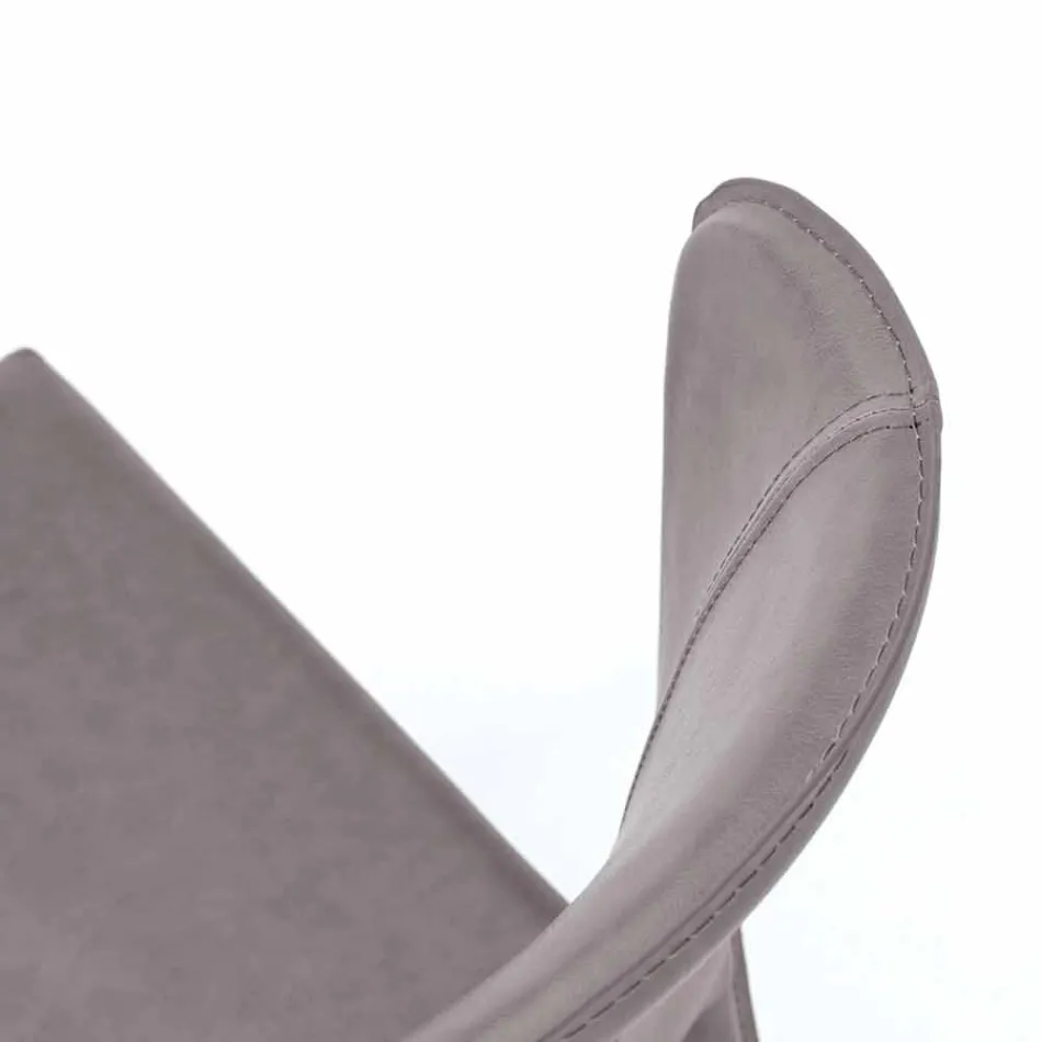 Moderne stole helt dækket af imiteret læder, Accadia, 4 stykker Viadurini