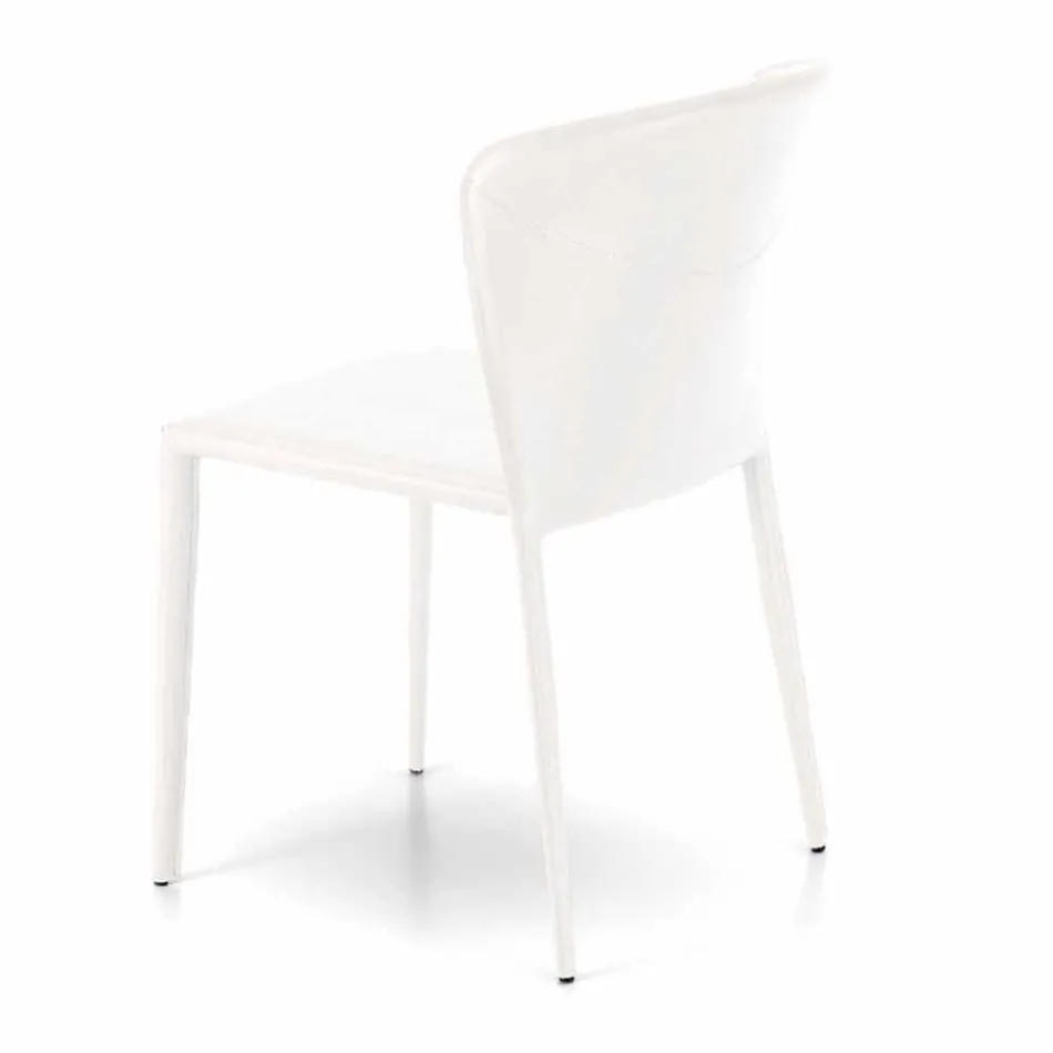 Moderne stole helt dækket af imiteret læder, Accadia, 4 stykker Viadurini