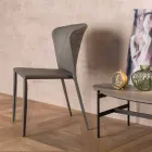 Moderne stole helt dækket af imiteret læder, Accadia, 4 stykker Viadurini