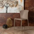 Moderne stole helt dækket af imiteret læder, Accadia, 4 stykker Viadurini