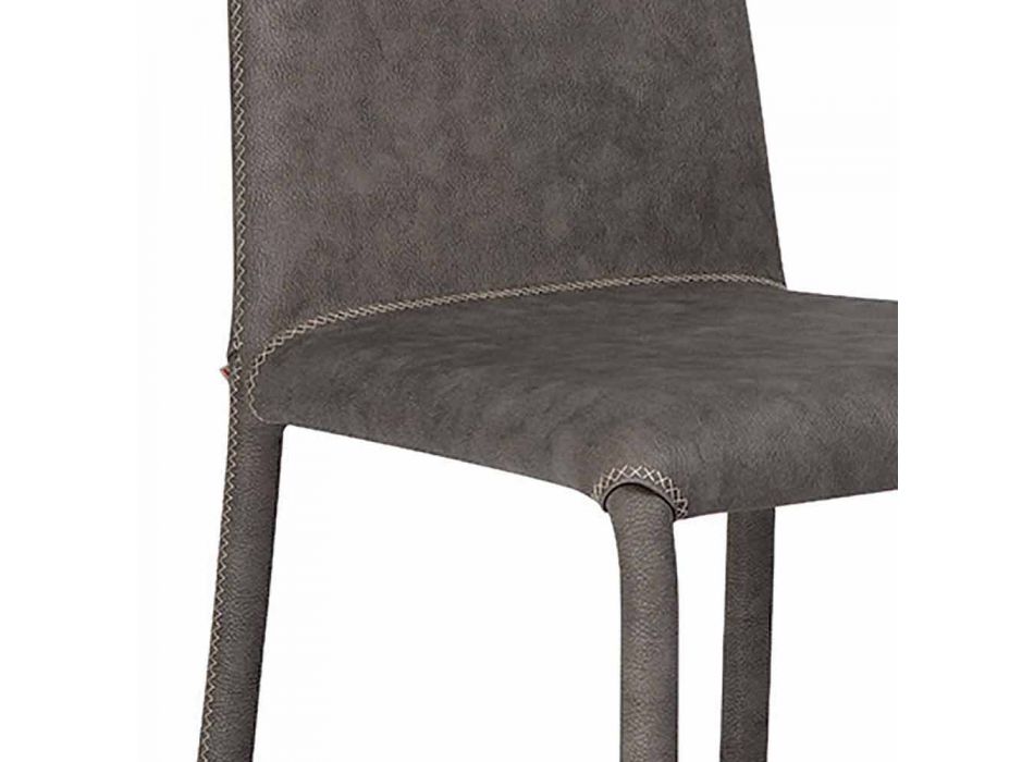Moderne stole i imiteret læder lavet i Italien, Gazzola Viadurini