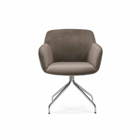 Moderne stol med drejelig edderkop i stof eller læder – Bardella Viadurini