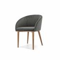 Moderne stol med askebase og sæde i stof eller læder - Tagata