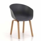 Moderne stol med polypropylensæde og metalben, 4 stykker - havabbor Viadurini