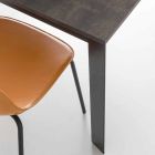 Connubia ved Calligaris Academy moderne stol i metal og læder Viadurini