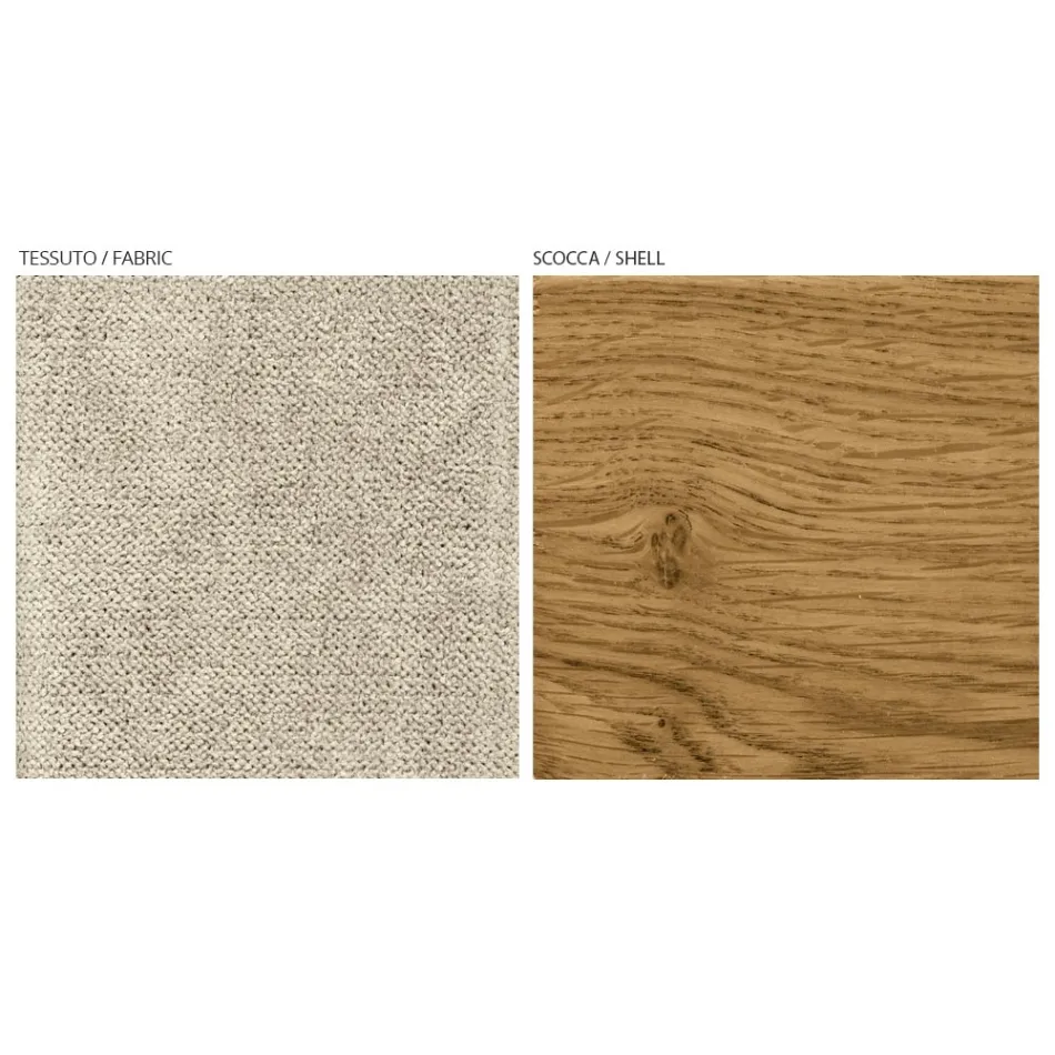 Moderne stuestol i forskellige stoffer med træskal - Wolter Viadurini