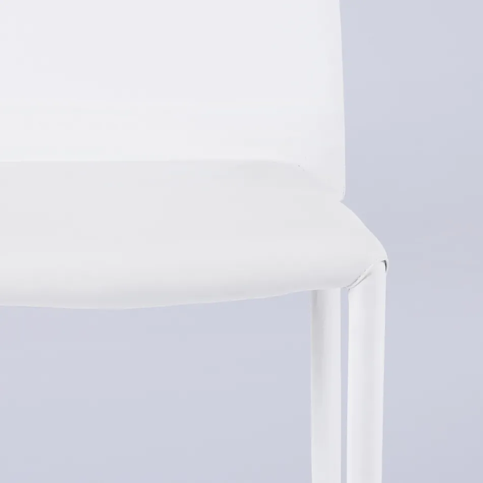 Moderne Stuestol i Økolæder og Metal Fremstillet i Italien - Reka Viadurini