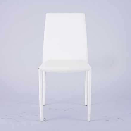 Moderne Stuestol i Økolæder og Metal Fremstillet i Italien - Reka Viadurini