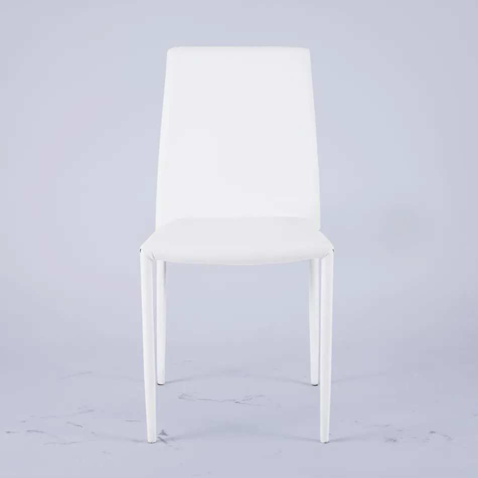 Moderne Stuestol i Økolæder og Metal Fremstillet i Italien - Reka Viadurini