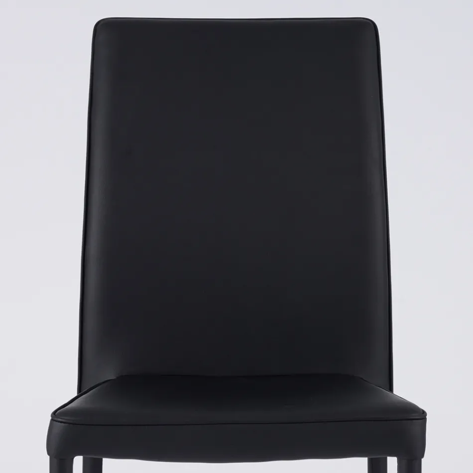 Modern Living Area Stol i Øko-læder og Metal Made in Italy - Michaela Viadurini