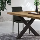 Modern Living Area Stol i Øko-læder og Metal Made in Italy - Michaela Viadurini