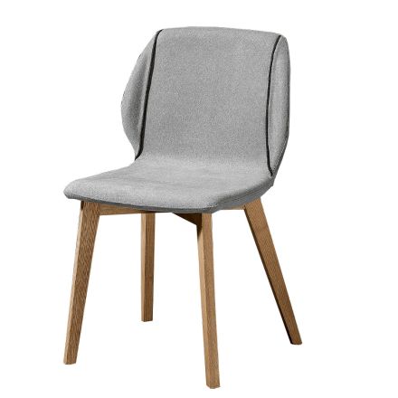 Moderne stol i elegant design i stof med kant og træ - Scarat Viadurini
