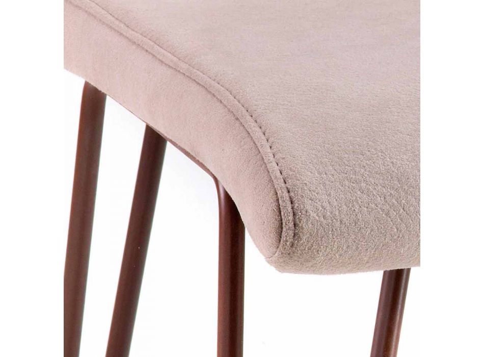 Moderne stol i læder eller imiteret læder til spisestue eller Maha køkken Viadurini