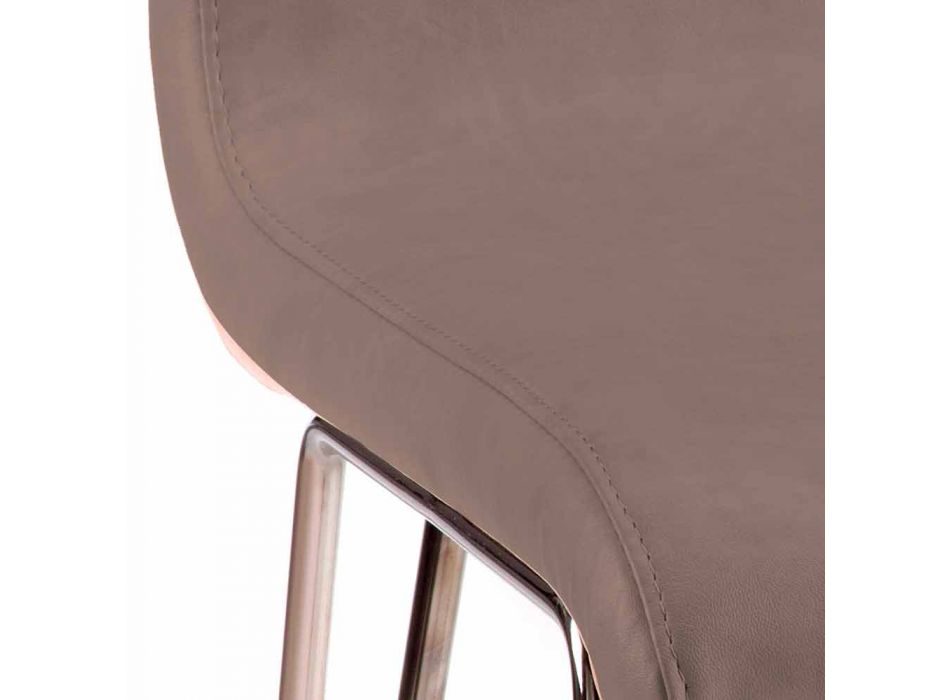 Moderne stol i læder eller imiteret læder til spisestue eller Maha køkken Viadurini